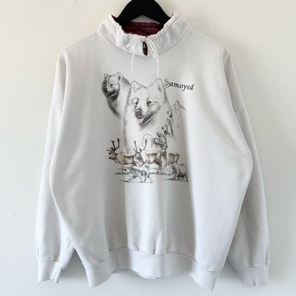Vintage Sweaters - Vintage Samoyed Dog Sweater